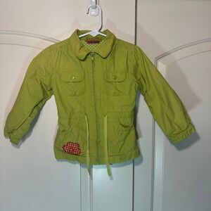 DPAM Green Floral Patchwork Cotton Jacket Girls 4Y French Kids Spring Coat‎